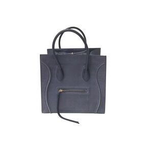 CELINE Luggage Phantom Square Handbag Crocodile Embossed Leather